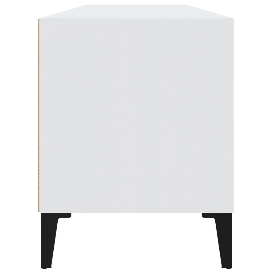 Meuble TV blanc 100x34,5x44,5 cm bois d'ingénierie - 7