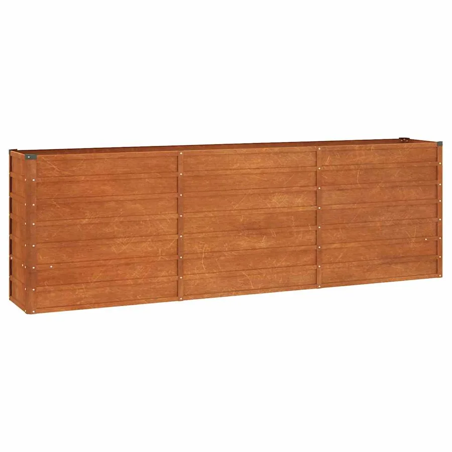 Lit surélevé de jardin rouillé 240x40x77 cm acier corten - 2