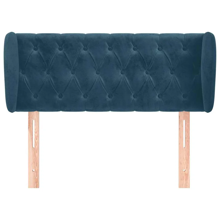 Tête de lit avec oreilles Bleu foncé 93x23x78/88 cm Velours - 3