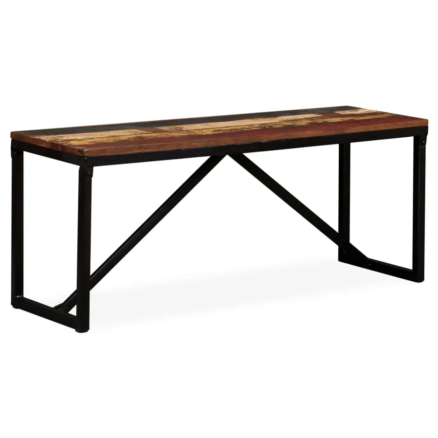 Banc 110 x 35 x 45 cm Bois de récupération massif - 10