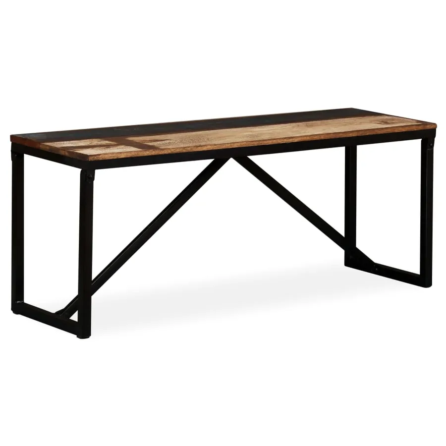 Banc 110 x 35 x 45 cm Bois de récupération massif - 11