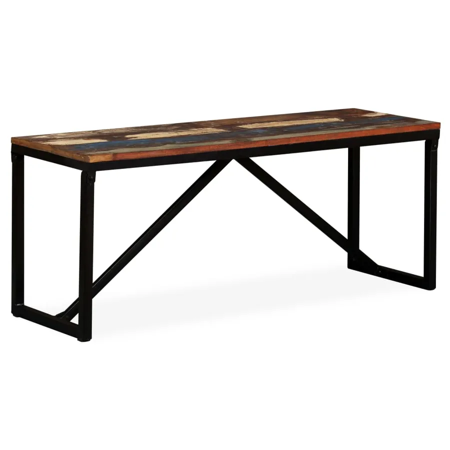 Banc 110 x 35 x 45 cm Bois de récupération massif - 12