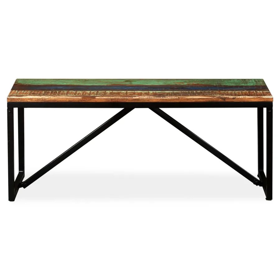 Banc 110 x 35 x 45 cm Bois de récupération massif - 2
