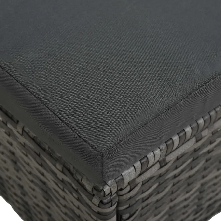Salon de jardin 3 pcs avec coussins Résine tressée Gris - 6