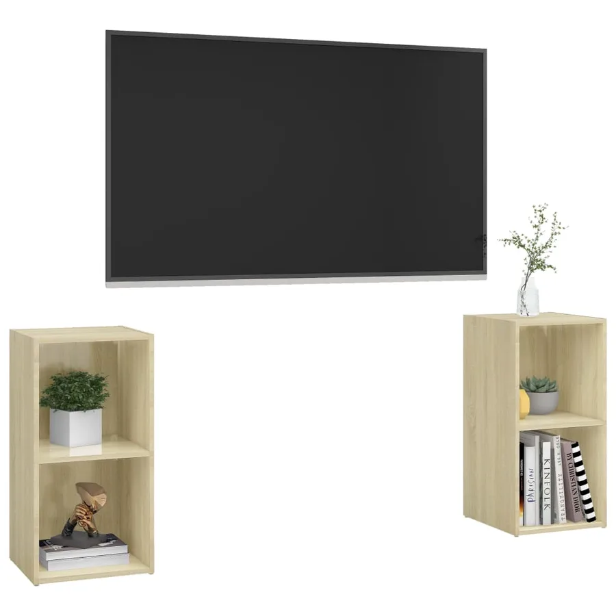 Meubles TV 2 pcs Chêne sonoma 72x35x36,5 cm Bois d'ingénierie - 3