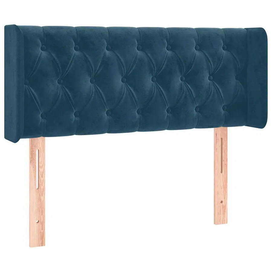 Tête de lit avec oreilles Bleu foncé 93x16x78/88 cm Velours - 2