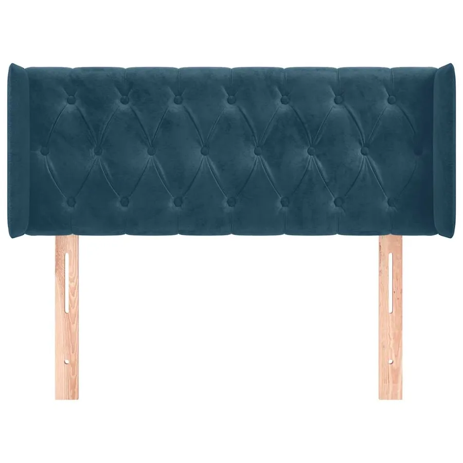 Tête de lit avec oreilles Bleu foncé 93x16x78/88 cm Velours - 3