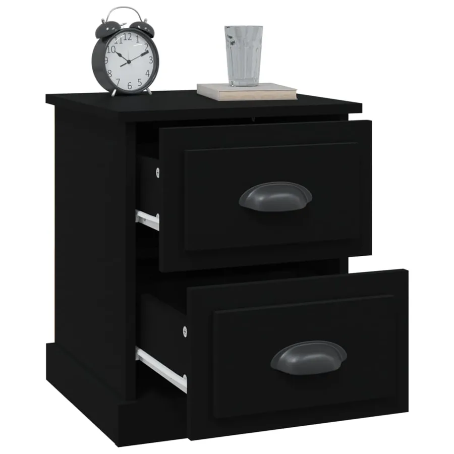 Tables de chevet 2 pcs noir 39x39x47,5 cm bois d'ingénierie - 6