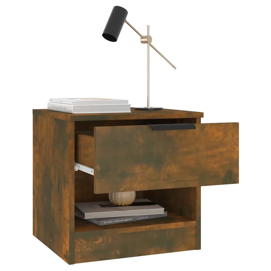 Tables de chevet 2 pcs Chêne fumé Bois d'ingénierie - 6