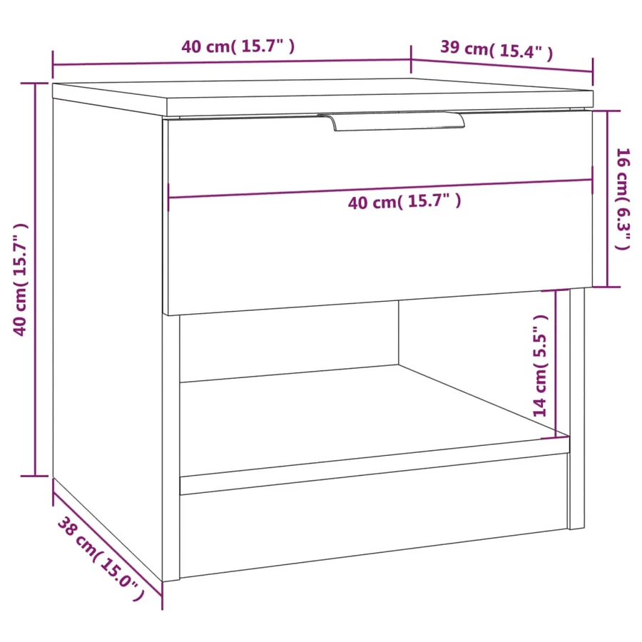 Tables de chevet 2 pcs Chêne fumé Bois d'ingénierie - 7