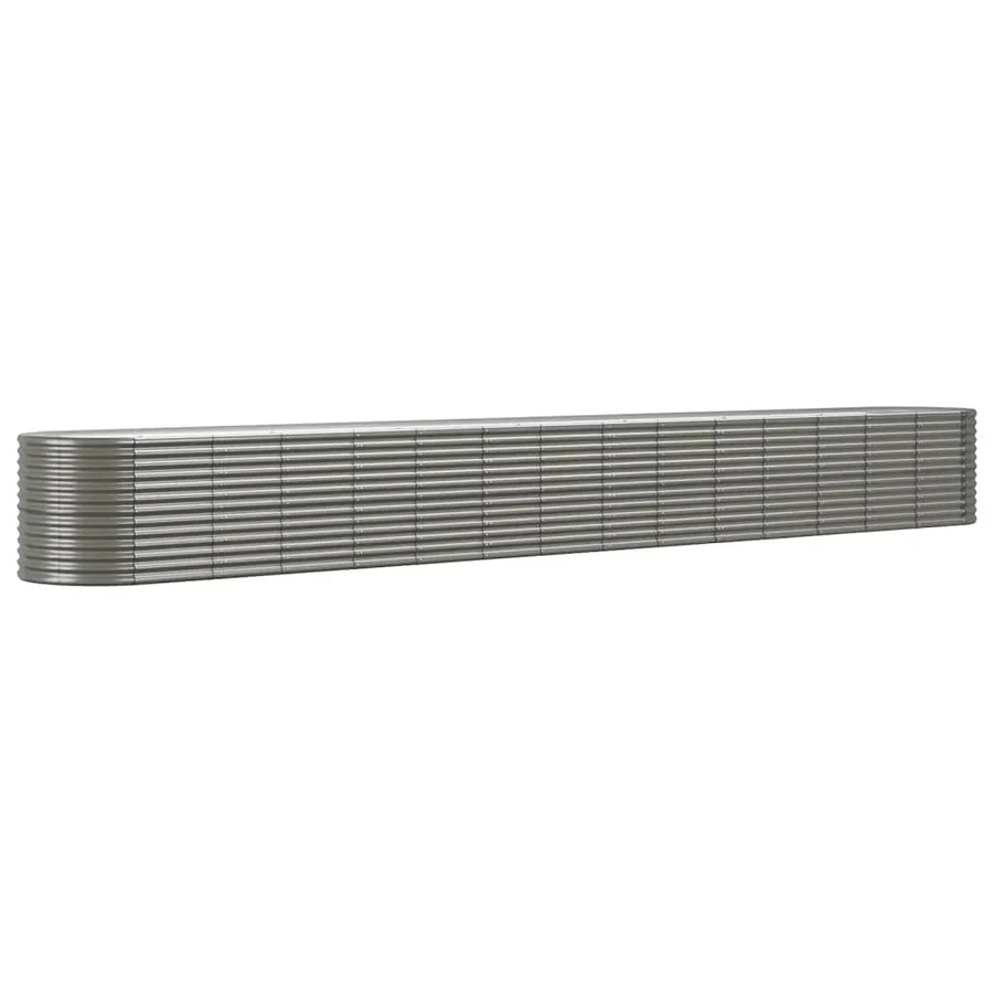 Lit surélevé de jardin Acier enduit de poudre 620x80x68 cm gris - 2