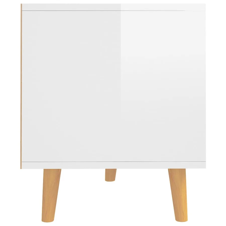 Meuble TV blanc brillant 90x40x48,5 cm bois d'ingénierie - 6