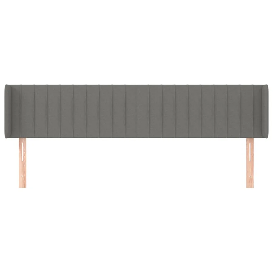 Tête de lit avec oreilles Gris foncé 183x16x78/88 cm Tissu - 3