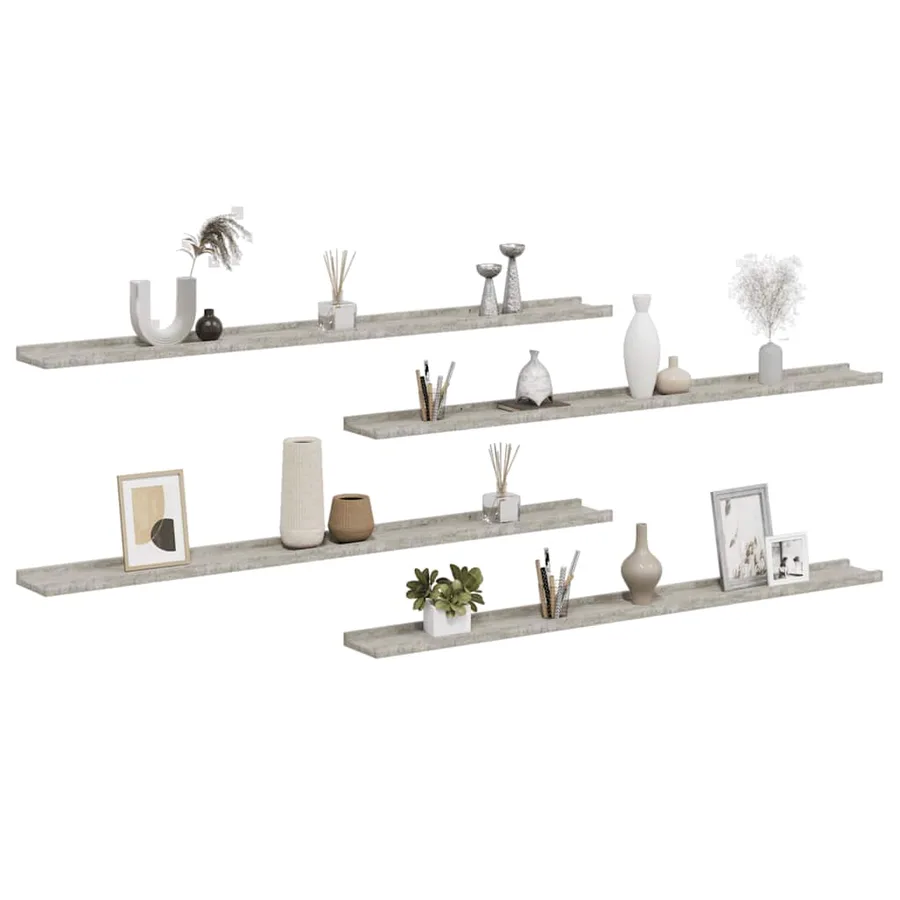 Étagères murales 4 pcs Gris béton 115x9x3 cm - 4