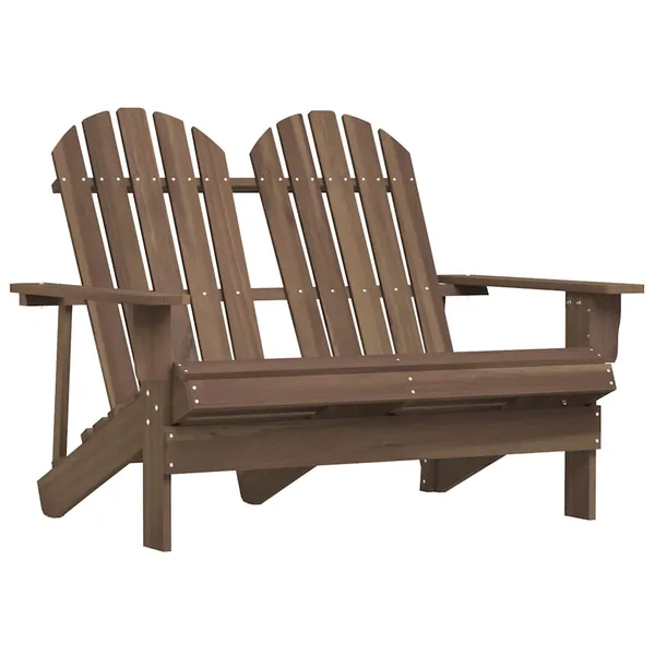 Chaise de jardin Adirondack 2 places bois sapin massif marron