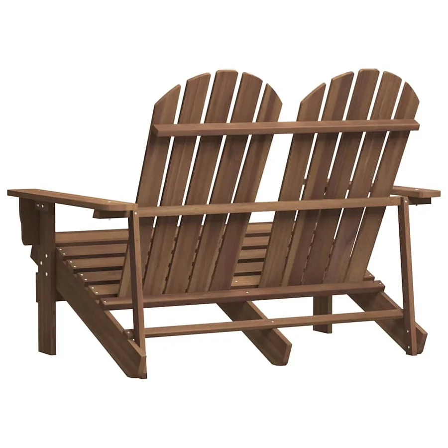 Chaise de jardin Adirondack 2 places bois sapin massif marron - 4