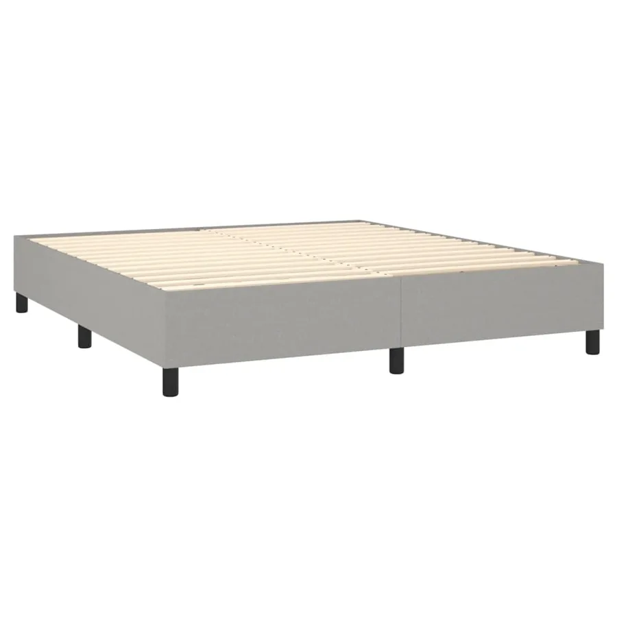 Sommier à lattes de lit et matelas et LED Gris clair 180x200 cm - 5