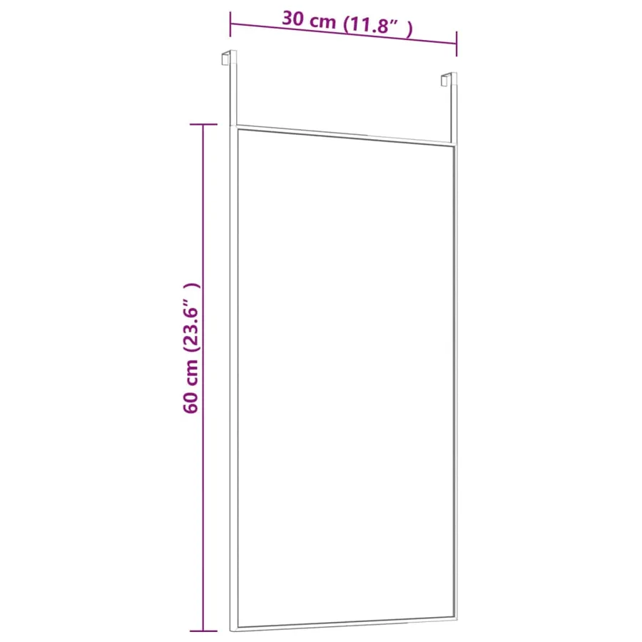 Miroir de porte Noir 30x60 cm Verre et aluminium - 4