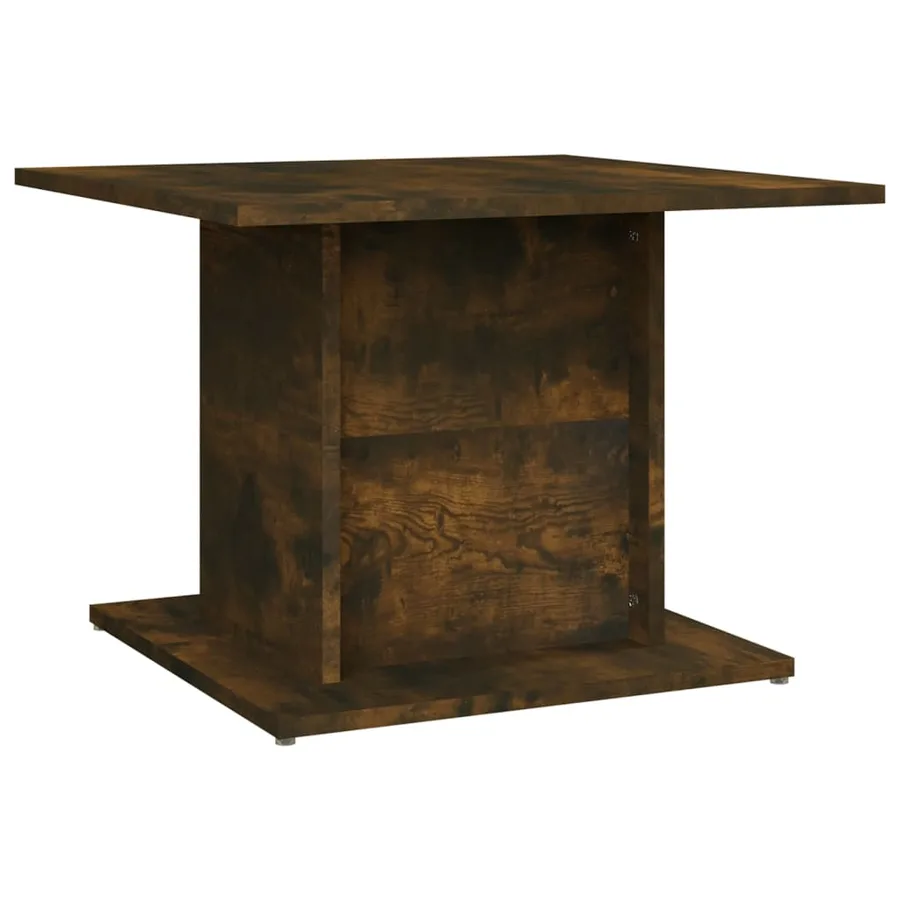 Table basse chêne fumé 55,5x55,5x40 cm bois d'ingénierie - 2