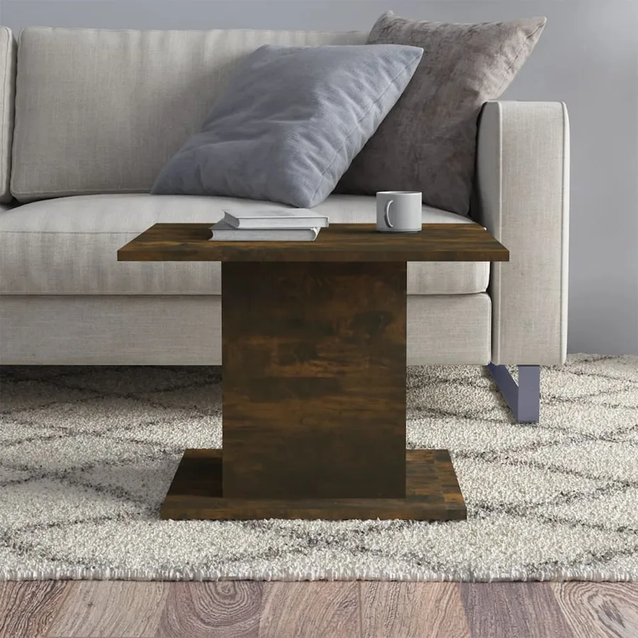 Table basse chêne fumé 55,5x55,5x40 cm bois d'ingénierie - 3