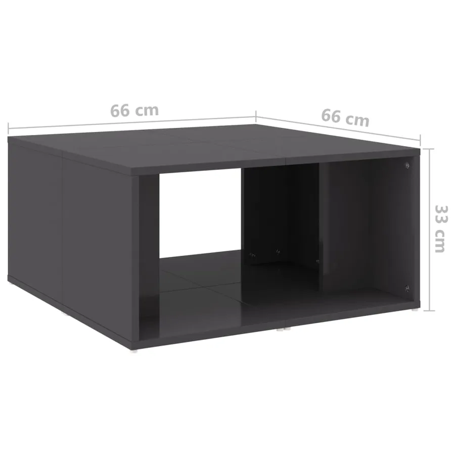 Tables basses 4 pcs gris brillant 33x33x33 cm bois d'ingénierie - 10