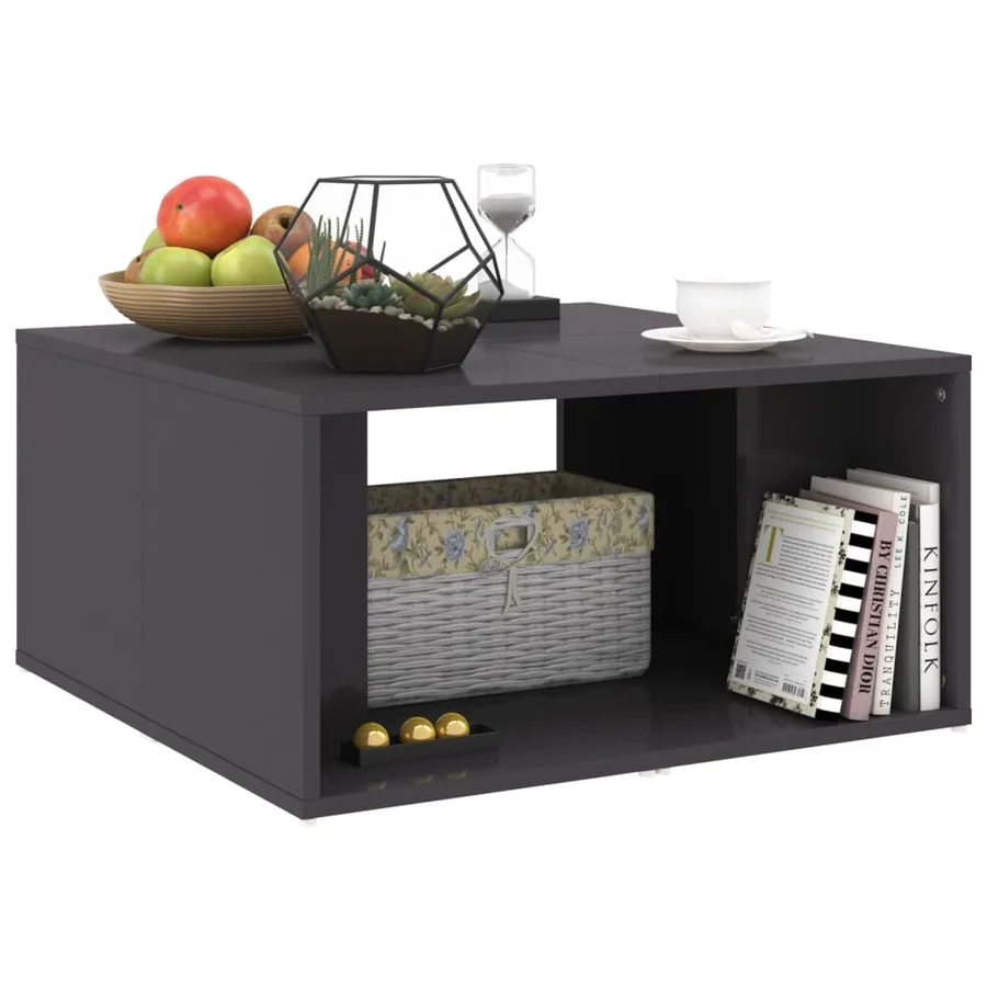 Tables basses 4 pcs gris brillant 33x33x33 cm bois d'ingénierie - 4