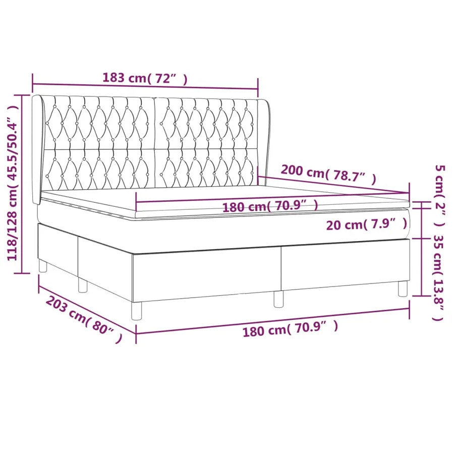 Sommier à lattes de lit avec matelas Gris clair 180x200cm Tissu - 7