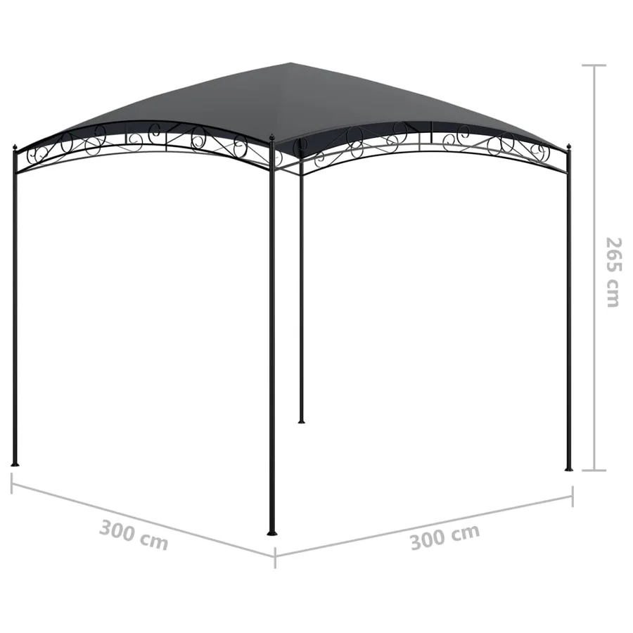 Belvédère 3x3x2,65 m Anthracite 180 g/m² - 5