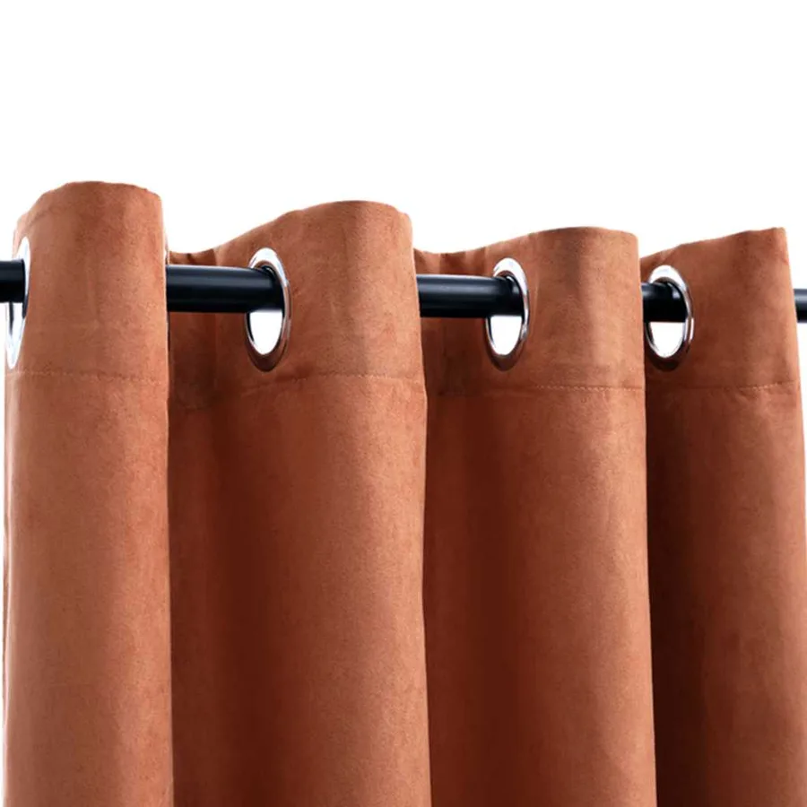 Rideaux occultants et anneaux en métal 2 pcs Rouille 140x175 cm - 3