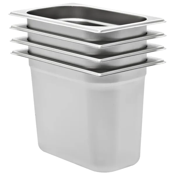 Récipients Gastronorm 4 pcs GN 1/4 200 mm Acier inoxydable