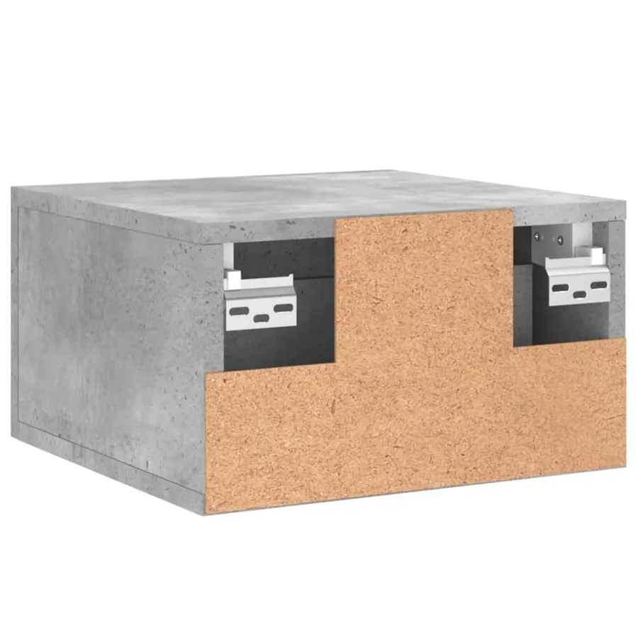 Table de chevet murale gris béton 35x35x20 cm - 8