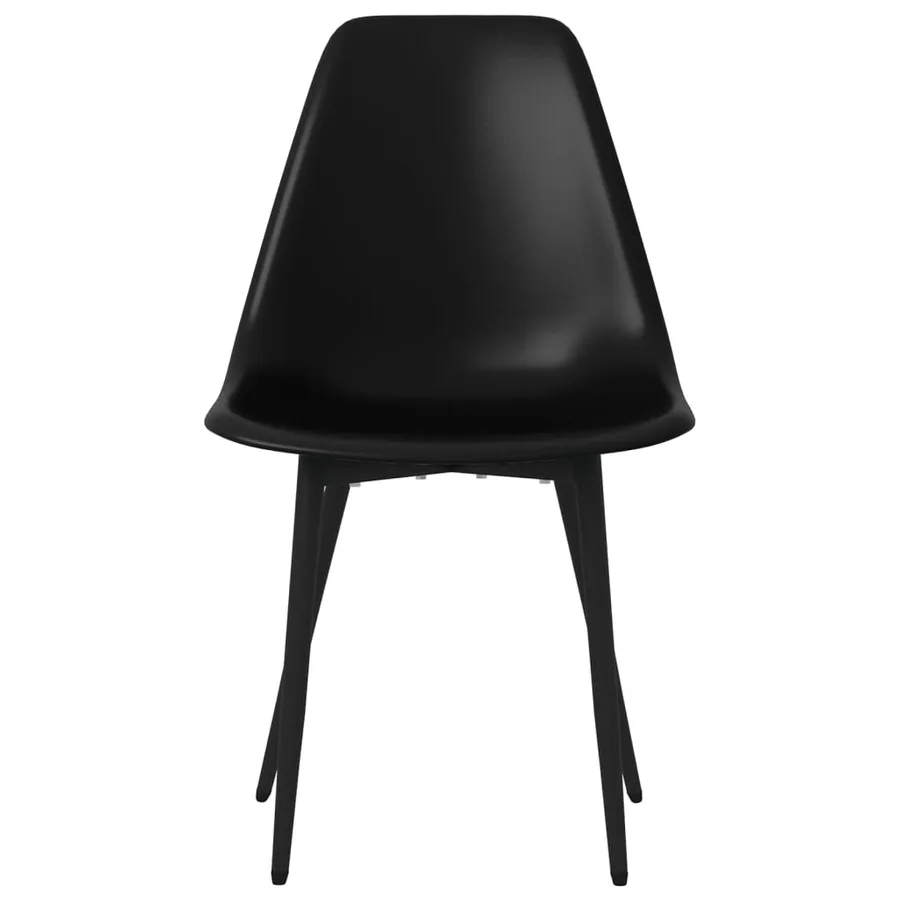 Chaises à manger lot de 6 noir PP - 4