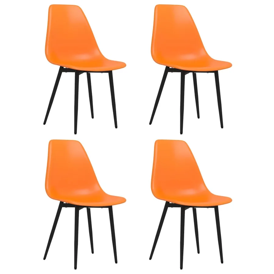 Chaises à manger lot de 4 orange PP - 2
