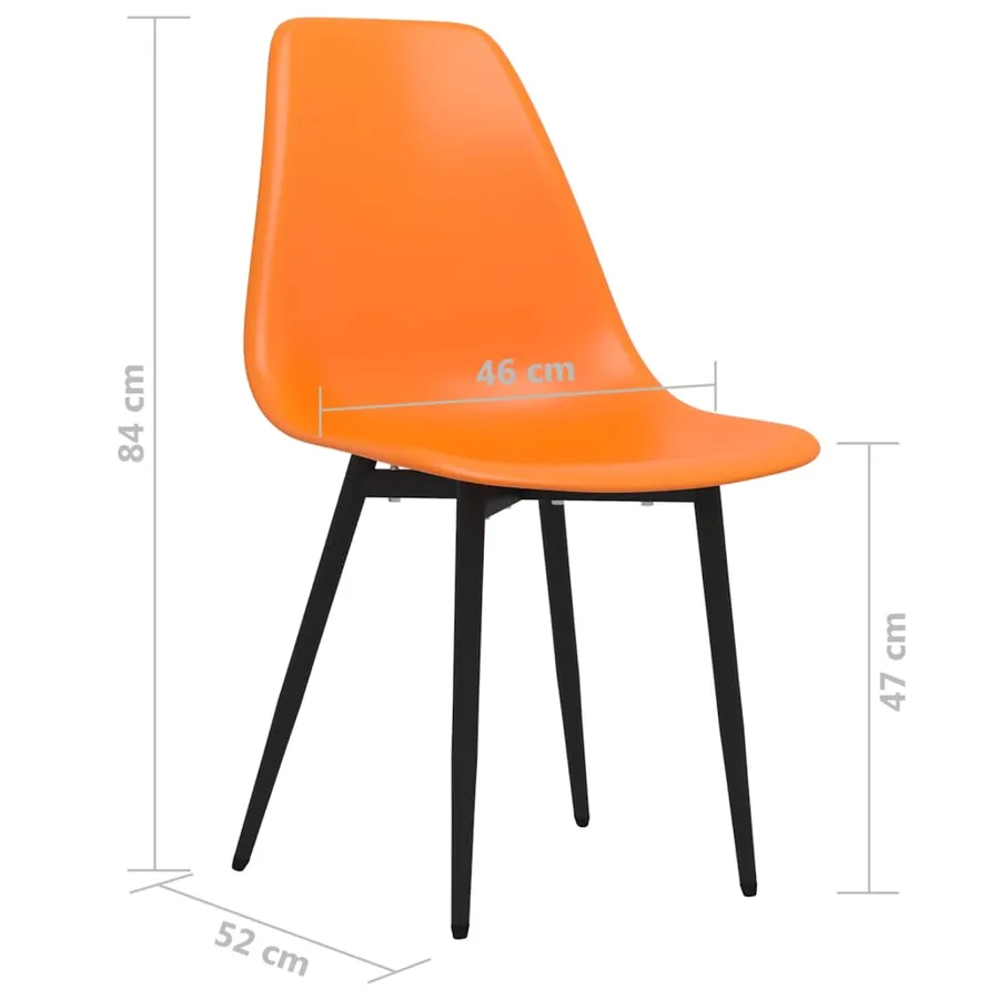 Chaises à manger lot de 4 orange PP - 7