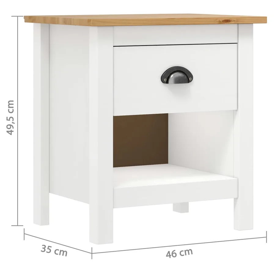 Tables de chevet 2 pcs Hill 46x35x49,5 cm Bois de pin solide - 8