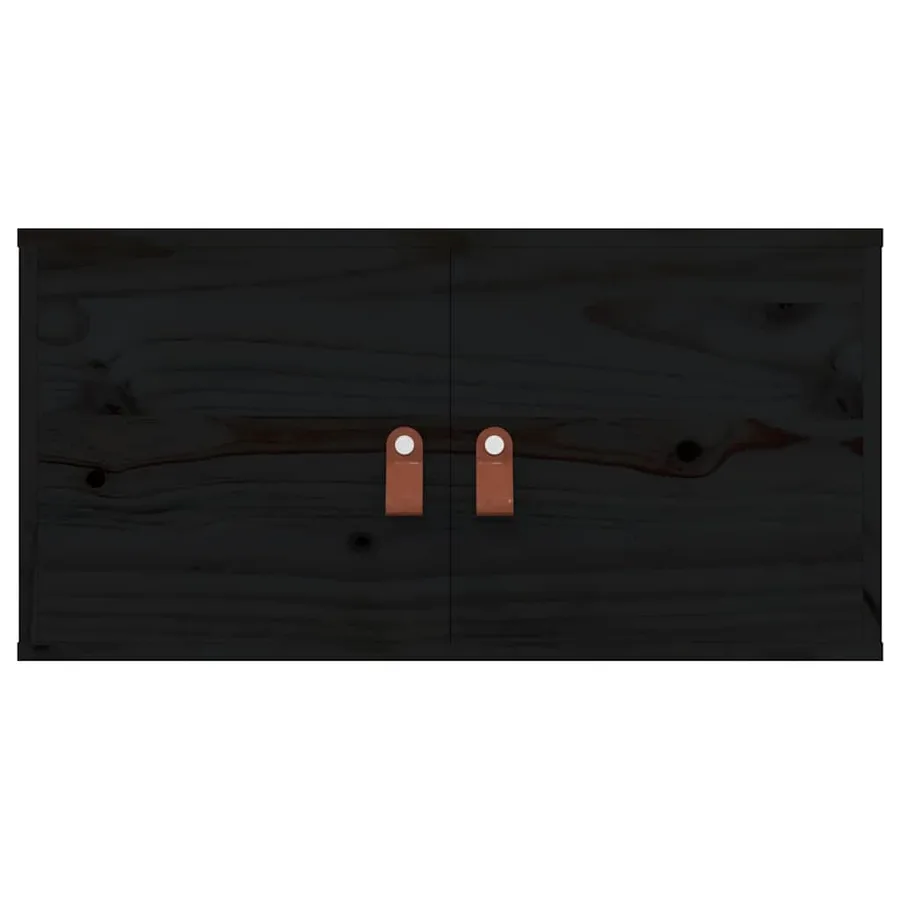 Armoires murales 2 pcs Noir 60x30x30 cm Bois de pin massif - 6