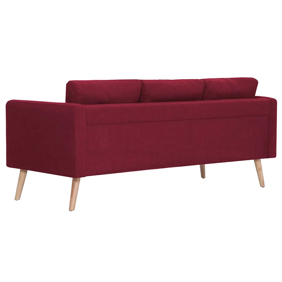 Ensemble de canapé 2 pcs Tissu Rouge bordeaux - 5