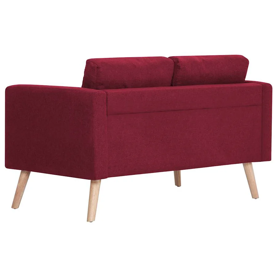 Ensemble de canapé 2 pcs Tissu Rouge bordeaux - 8