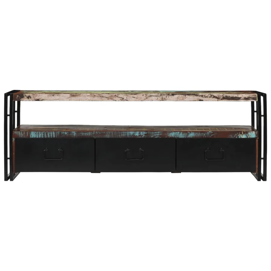 Meuble TV Bois de récupération massif 120 x 30 x 40 cm - 2