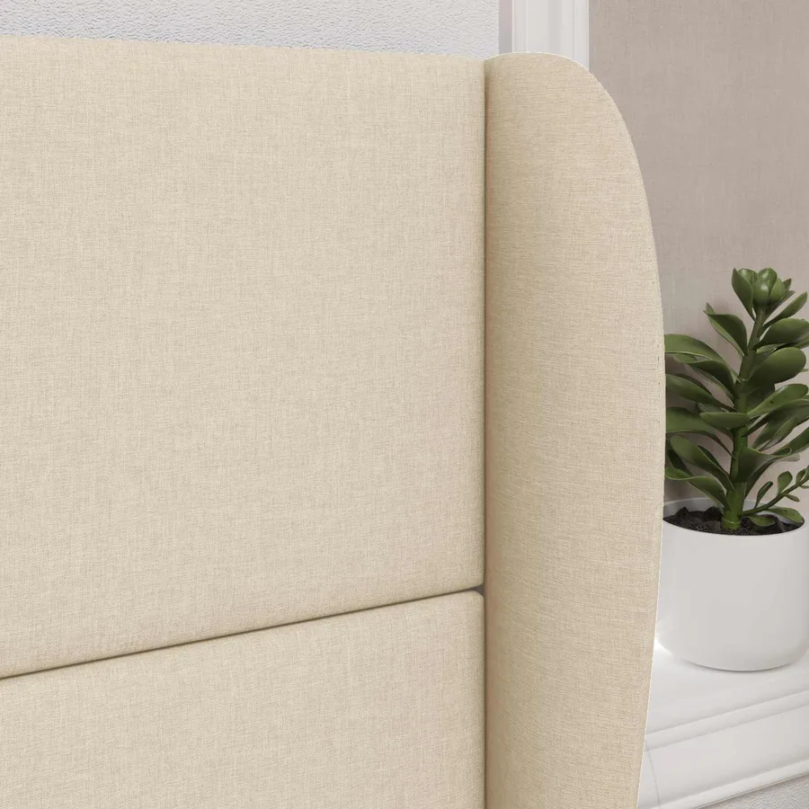 Oreille de tête de lit Crème 80 x 23 x 6 cm tissu - 4