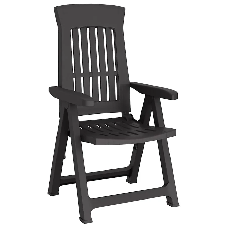 Chaises inclinables de jardin lot de 2 anthracite PP - 5