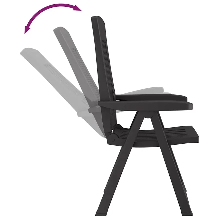 Chaises inclinables de jardin lot de 2 anthracite PP - 9