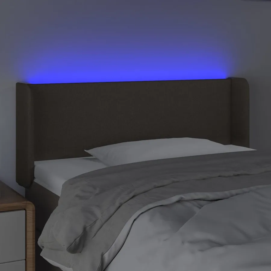 Tête de lit à LED Taupe 83x16x78/88 cm Tissu - 4