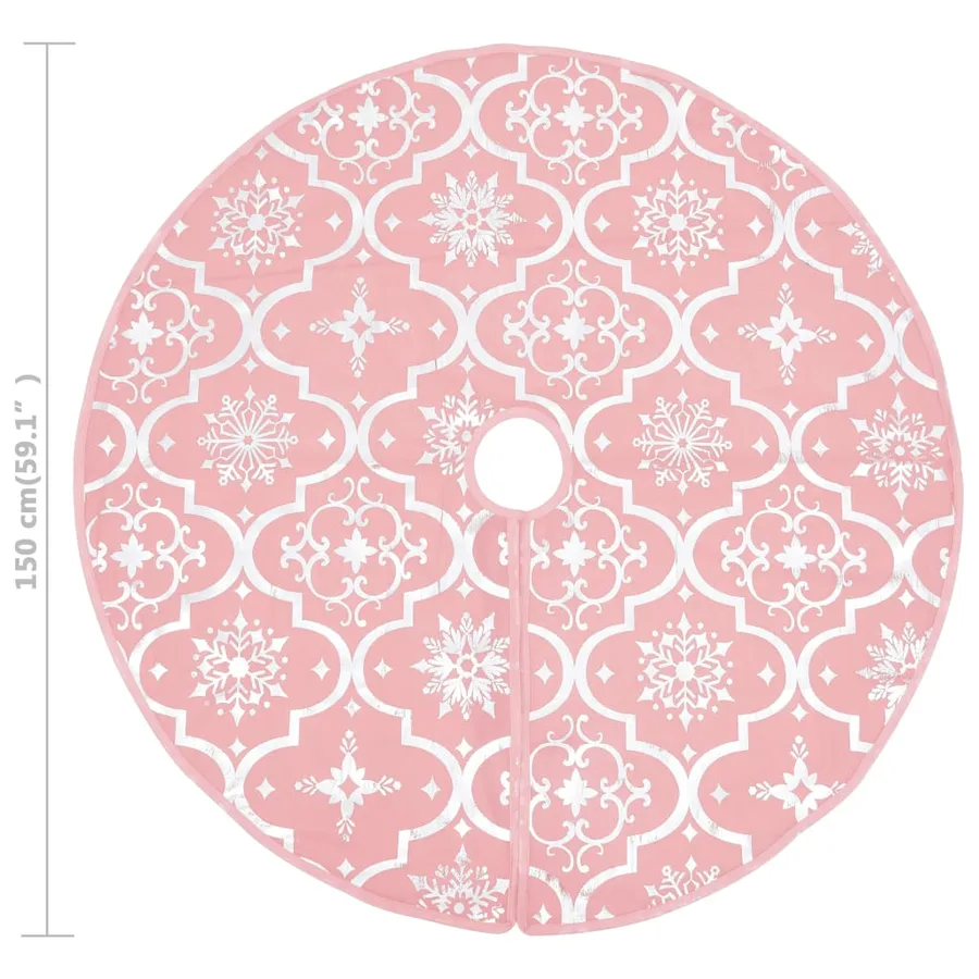 Jupe de sapin de Noël de luxe avec chaussette Rose 150 cm Tissu - 8