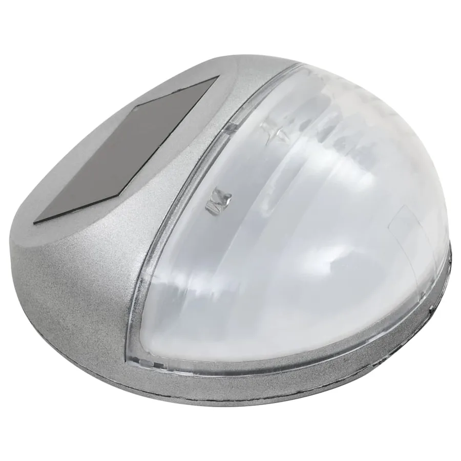 Lampe solaire murale à LED d'extérieur 12 pcs Rond Argenté - 3