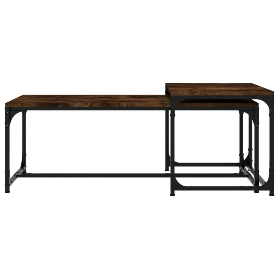 Tables basses 2 pcs Chêne fumé Bois d'ingénierie - 4