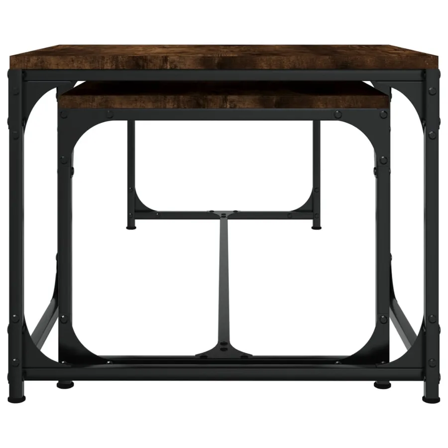 Tables basses 2 pcs Chêne fumé Bois d'ingénierie - 5