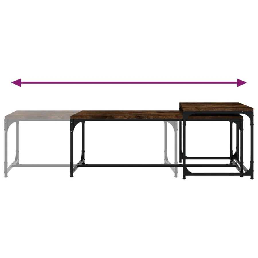 Tables basses 2 pcs Chêne fumé Bois d'ingénierie - 6