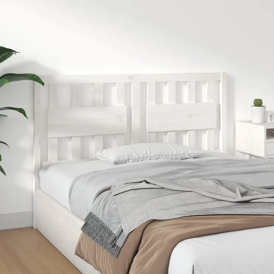 Tête de lit Blanc 125,5x4x100 cm Bois massif de pin - 4