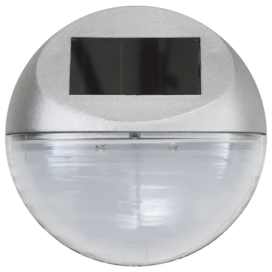 Lampes solaires murales à LED d'extérieur 24 pcs Rond Argenté - 4